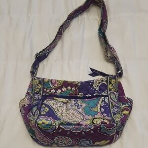 Vera Bradley Purple and Green Paisley Shoulder Bag